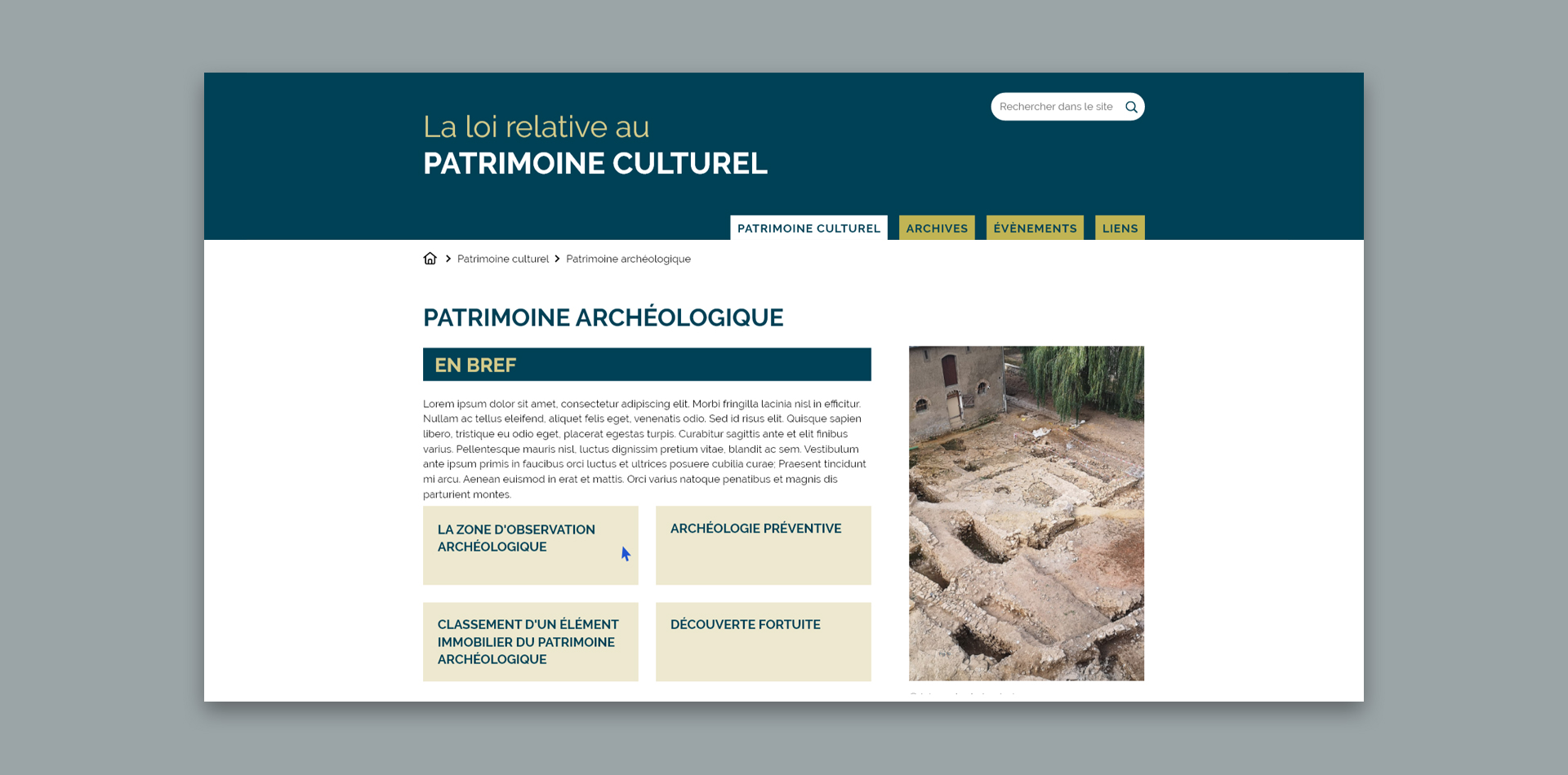 Conception d'un site web pour le Patrimoine de Luxembourg