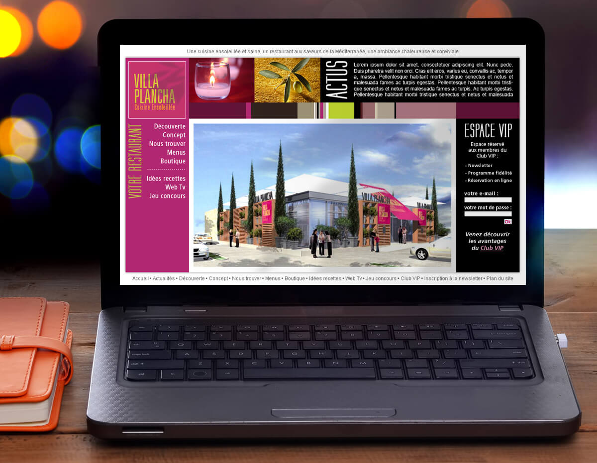 réalisation création de site internet pour restaurant