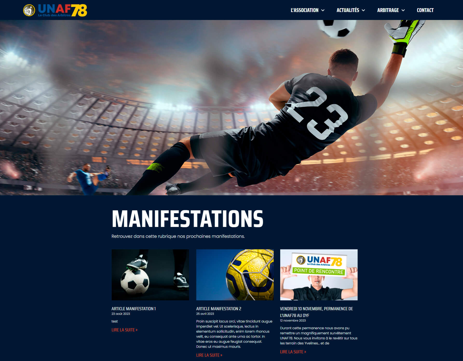 conception site association sportive wordpress